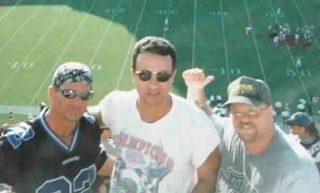 Carlo, an ever loving Dallas Cowboy fan (DCC too), enjoying a game against the 'AZ Cards' in Sun Devil Stadium (Phoenix) with brother-n-law Billy and brother Jimmy.