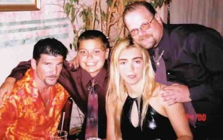 Carlo with wife Mariana, nephew Jason, and brother Jimmy (Jason's Dad) at Gardels Argentine Restaurant on Melrose in 2000.