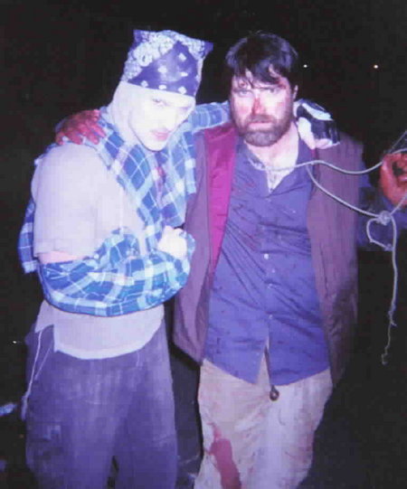 From the film 'The Ghouls' by Chad Ferrin, stars Carlo (Poe) and Tim Musketell on the set.