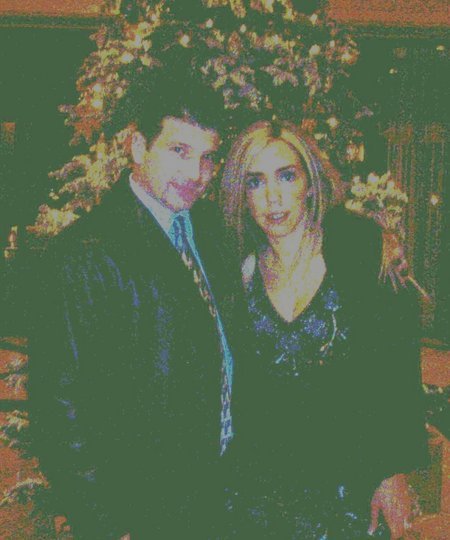 A computer photo illustration of Christmas with Carlo & wife Mariana at the Pasadena Hilton Hotel in 2005.