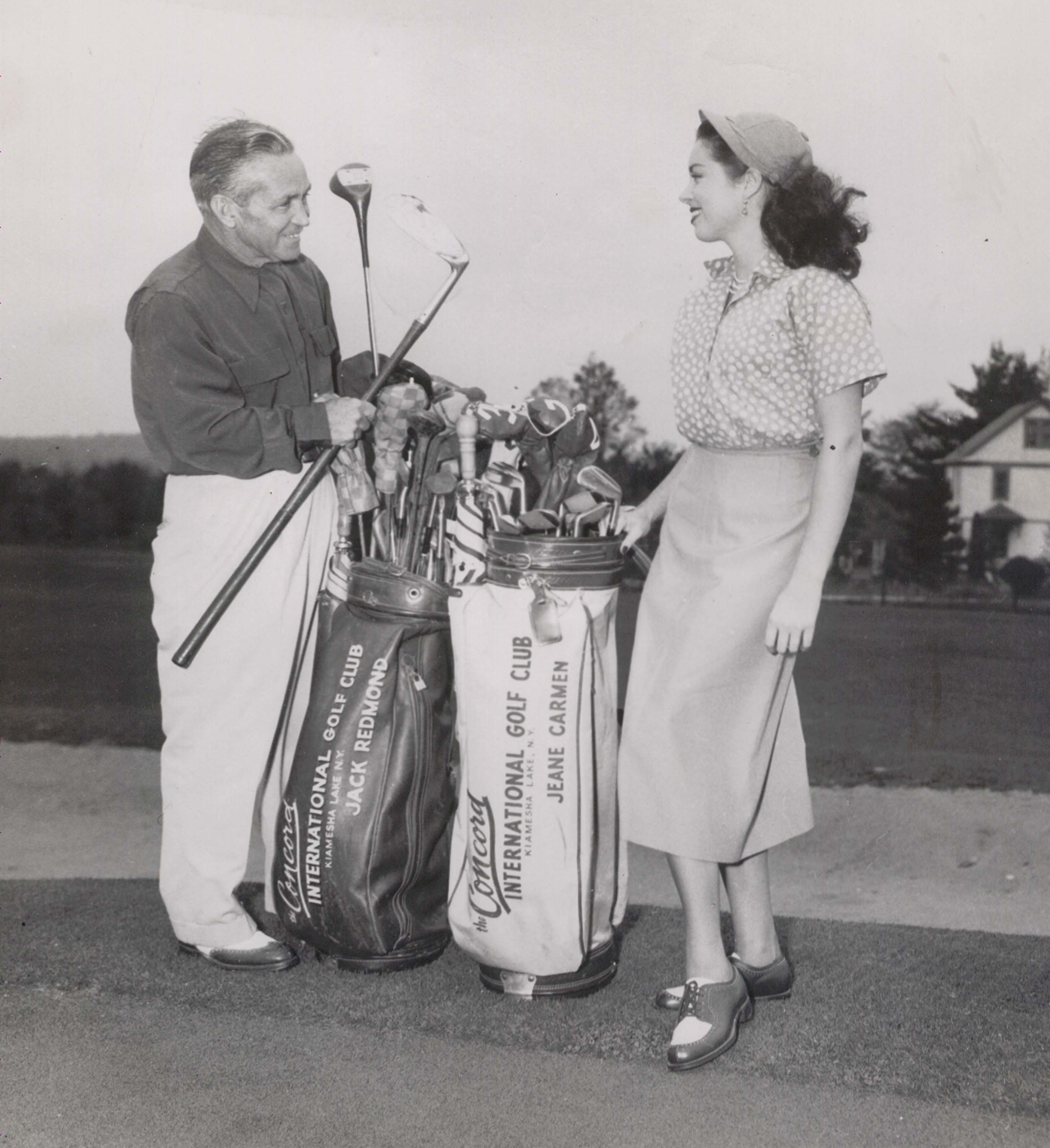 Trick Shot Golfing Master JACK REDMOND & JEANNE CARMEN at the CONCORDE INTERNATIONAL GOLF CLUB & HOTEL, Kiamesha Lake, New York