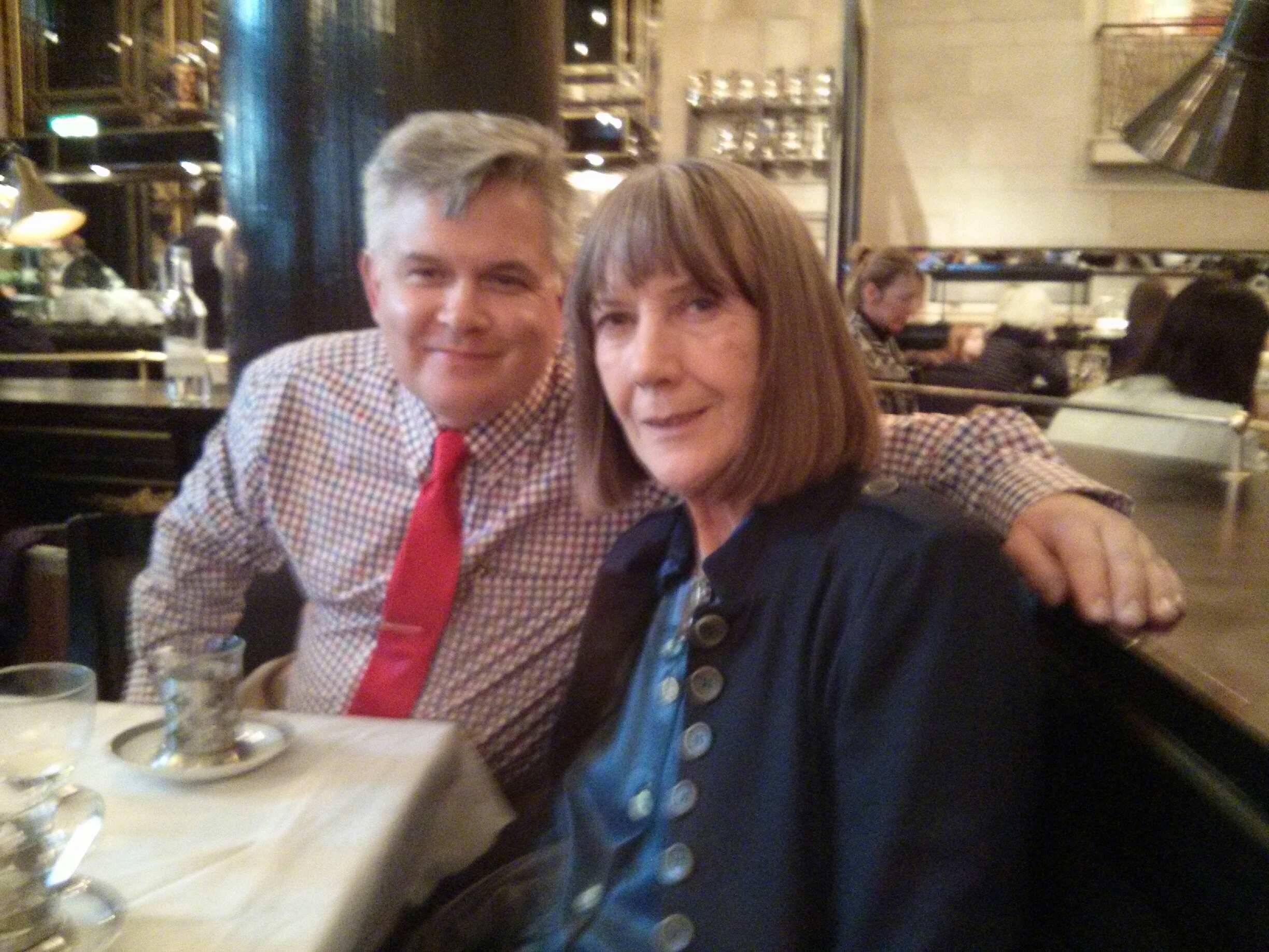 Filmmaker James Helsing with BAFTA and Emmy winner Dame Eileen Atkins in London, England.