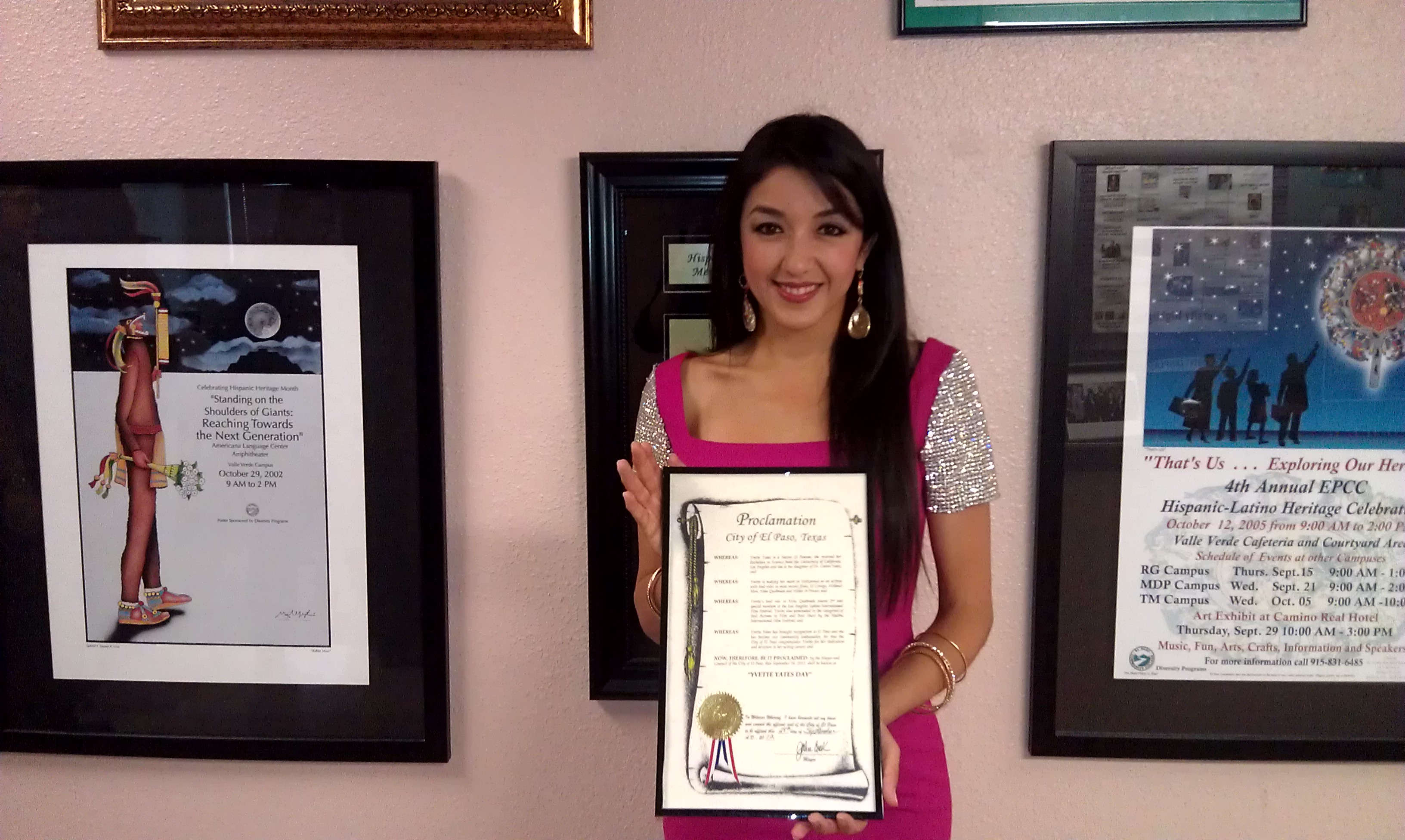 Yvette Yates receives a City Proclamation by Mayor John Cook and Council of the City of EL PASO, TX that September 26, 2012 shall be known as 