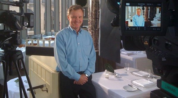 George on Location for a cooking series