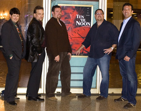 Screenwriter Paul Osborne, director Scott Storm, and producers Michael Mannheim, Brian Osborne, and Gavin Franks at the private cast and crew screening for 