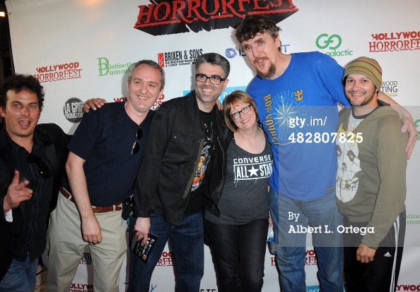 Producer Mike Davis, Director John V. Knowles, producer Lotti Pharriss, writer Pat Jackiewicz and actor Neil D'Monte attend Hollywood Horrorfest Presentation of 'Return Of The Living Dead' Screening. March 29, 2014.