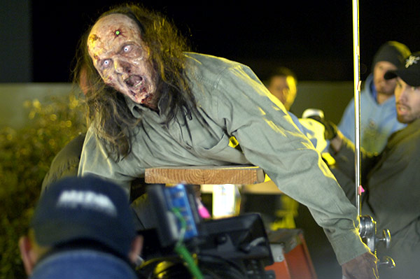 Steve Miner's 'Day of the Dead' production still. On-set publicity photo.