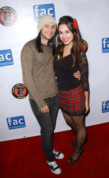 With actress/dancer Heather Tocquigny on the red carpet. (Heather's skirt by LiCari)