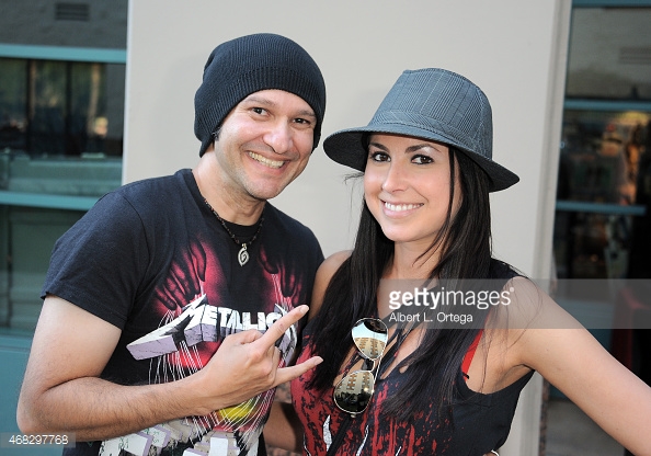 HOLLYWOOD, CA - MARCH 28: Artist/musician Neil D'Monte and Maxim Model/actress Melissa Night at the 2015 Monsterpalooza Horror Convention held at the Marriott Hotel & Convention Center on March 28, 2015 in Burbank, California.