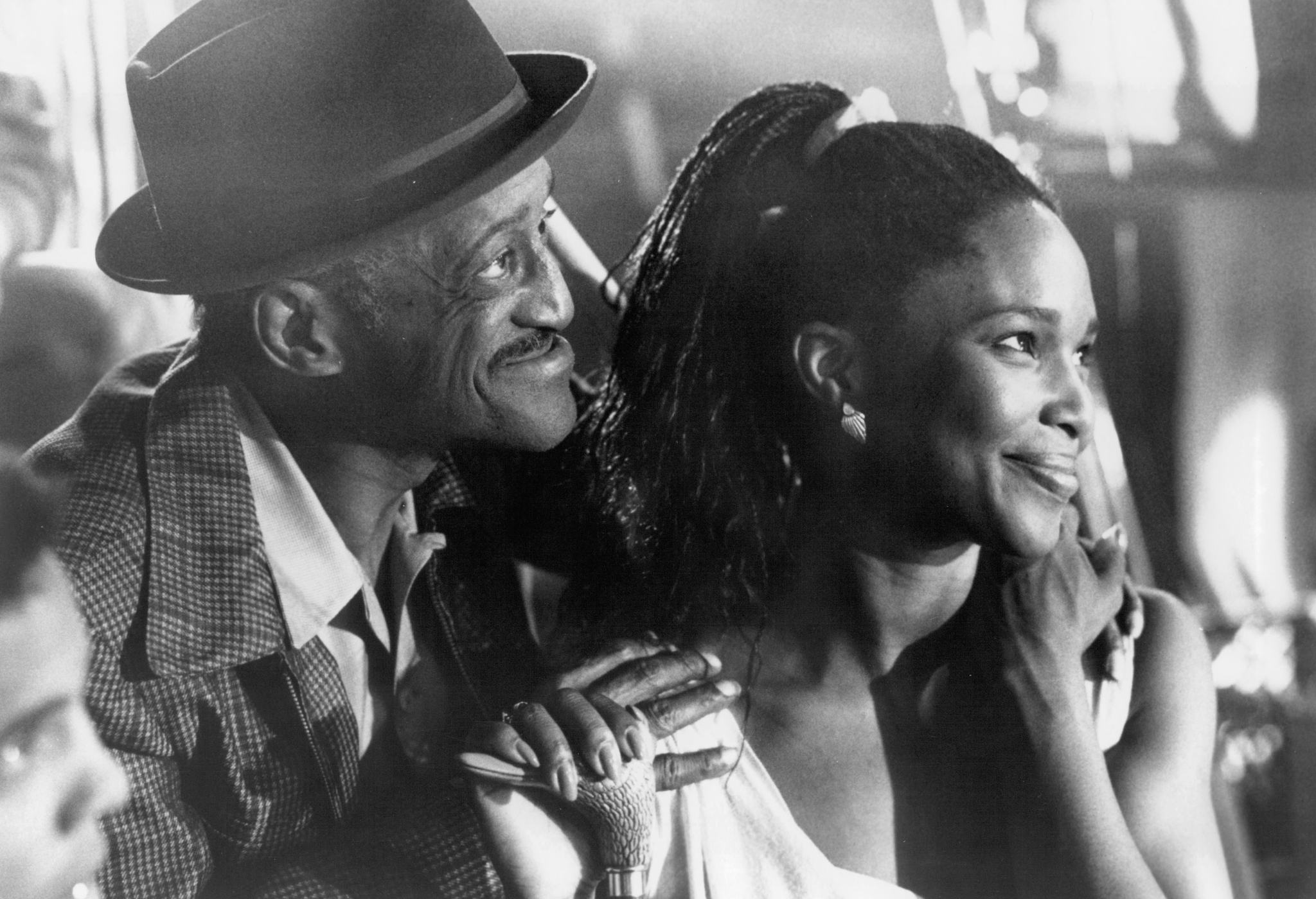 Still of Sammy Davis Jr. and Suzzanne Douglas in Tap (1989)