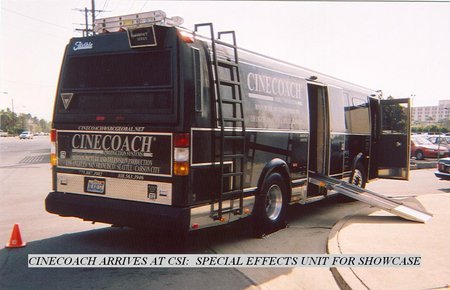 CINECOACH production systems as it arrives on the set of CSI: Crime Scene Investigation, Special Effects Unit during it's Los Angeles Showcase.
