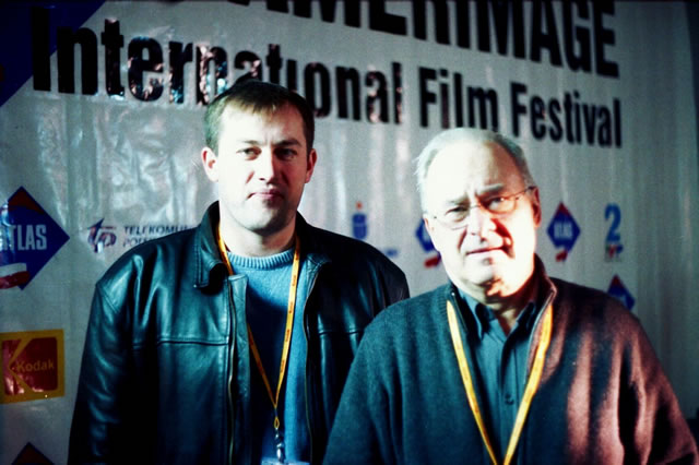 Ovidiu Marginean with Dante Spinotti in Camerimage 2002.