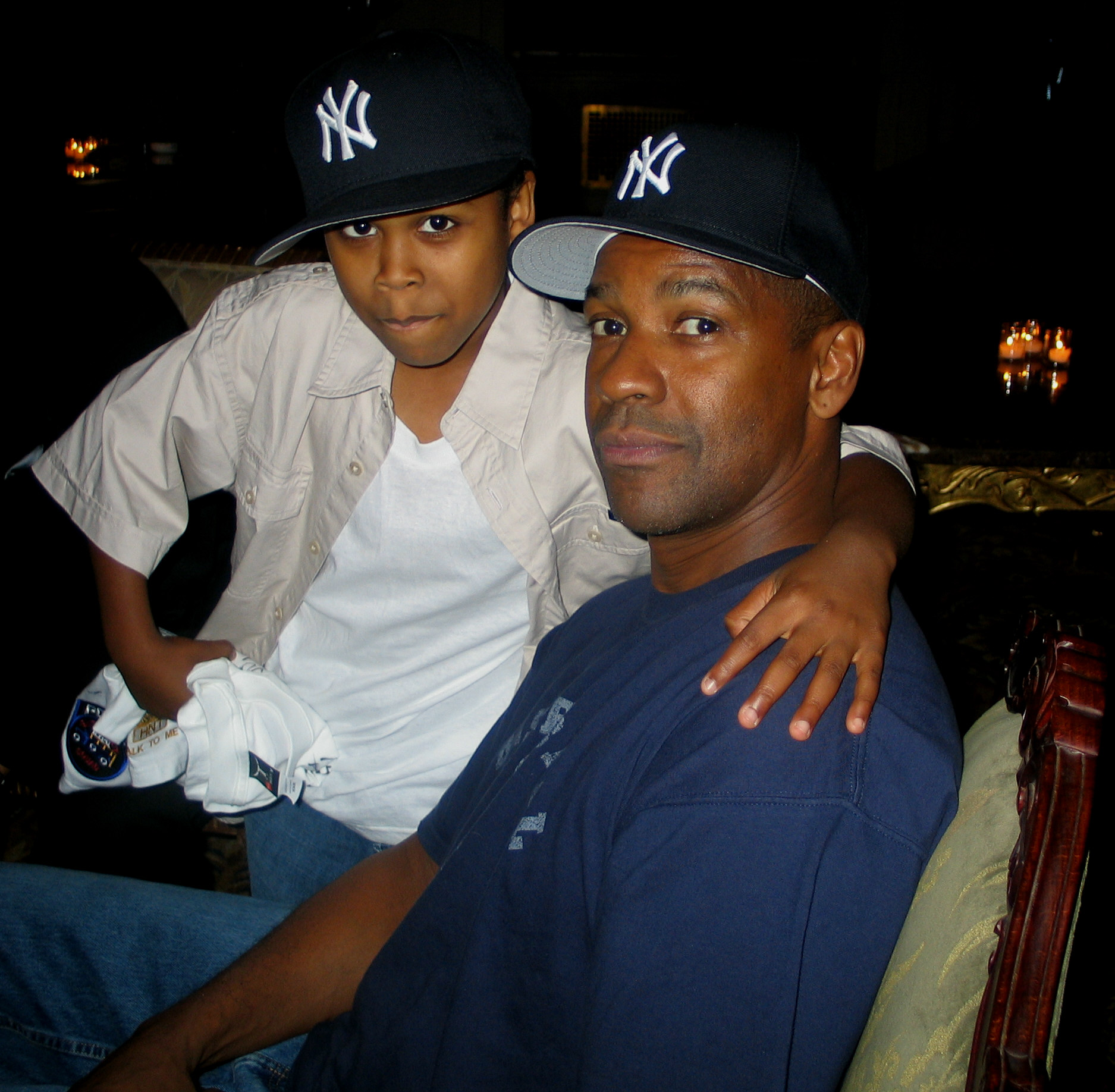 Amir Ali Said and Denzel Washington, 'Inside Man' wrap party.