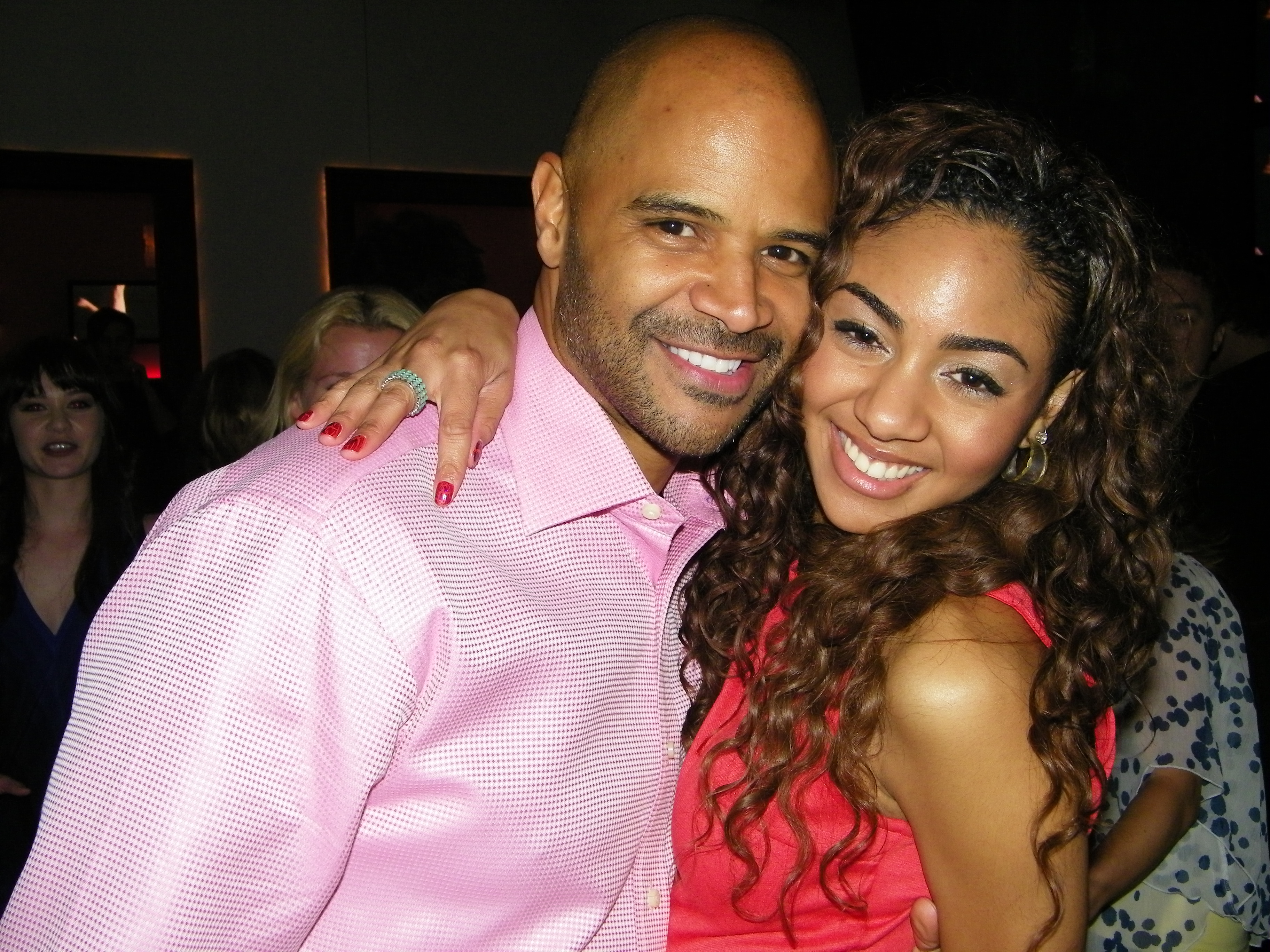 Chelsea Tavares (Jordan Randall) Dondre Whitfield (Coach McCintire) at wrap party for Make It Or Break It.