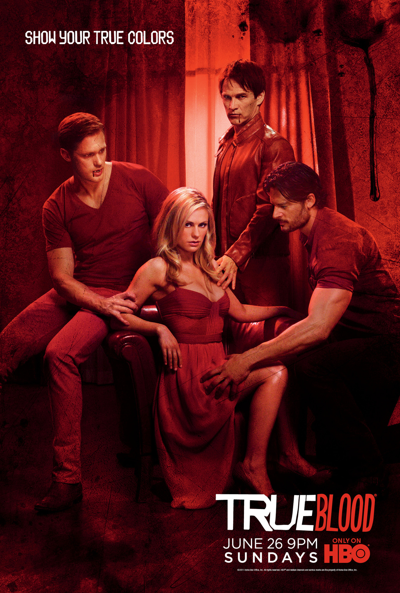 Still of Anna Paquin, Alexander Skarsgård, Joe Manganiello and Stephen Moyer in Tikras kraujas (2008)