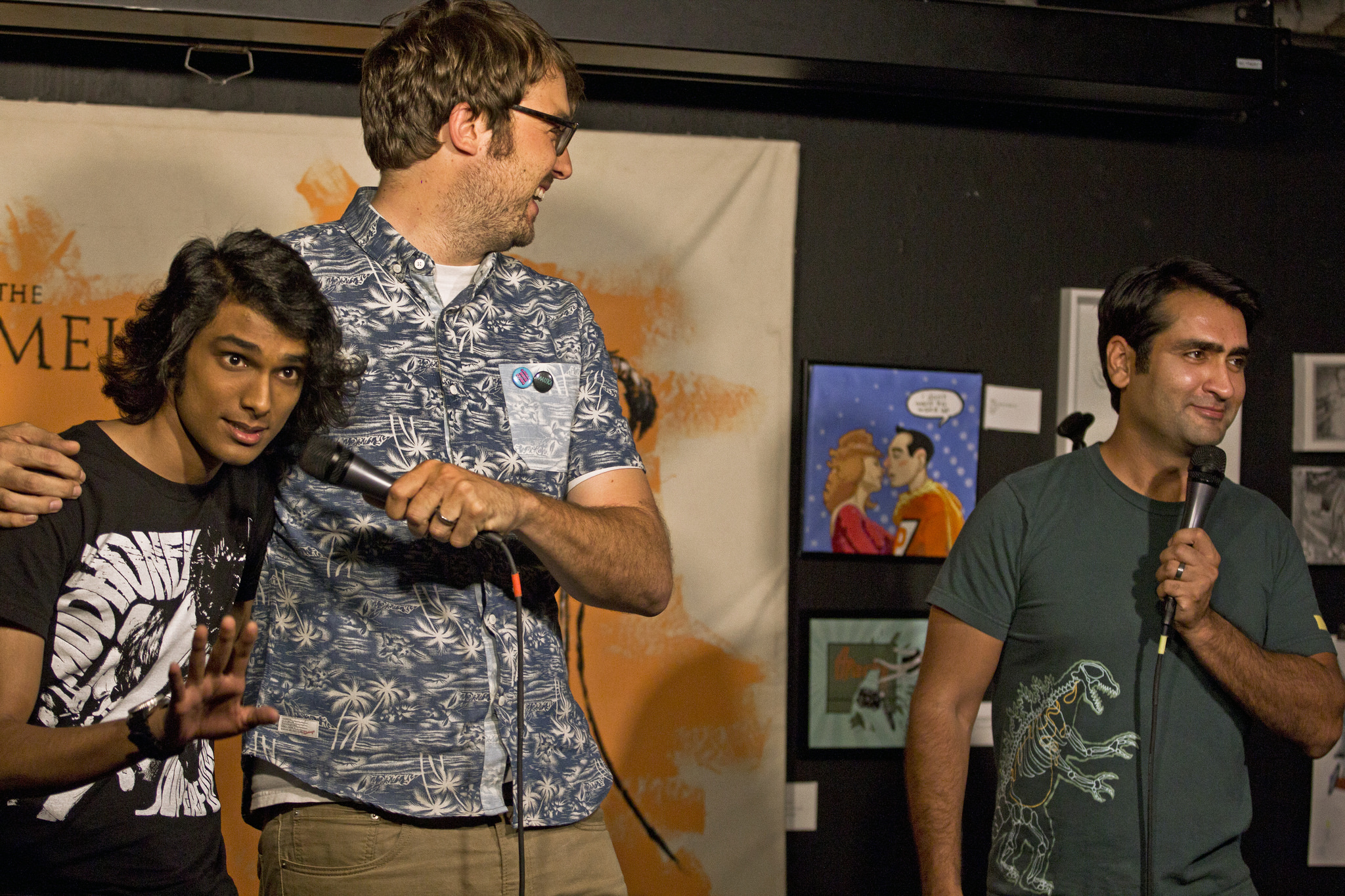 New Kumail doing his impression of Kumail, with Jonah and Kumail at The Meltdown @ NerdMelt LA.