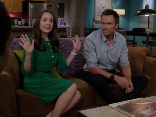 Still of Joel McHale and Alison Brie in Community (2009)