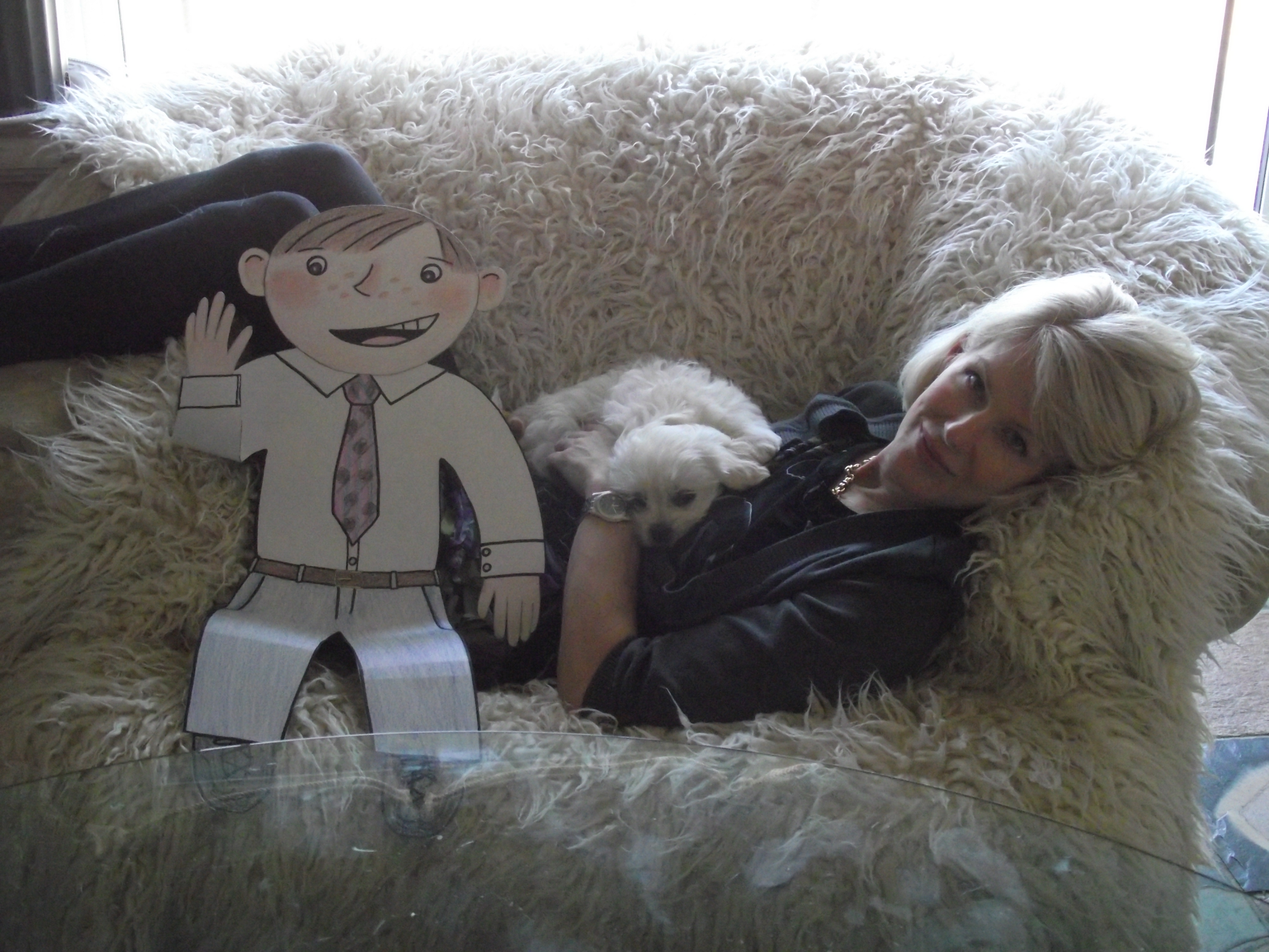 Me at Home with Flat Stanley and Lily