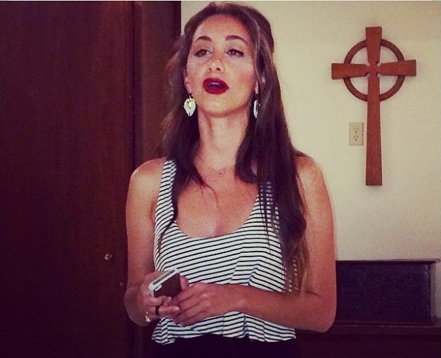 STG actress Kristina Karim singing at Santa Monica's First Presbyterian Church to the Mariners, a senior group.