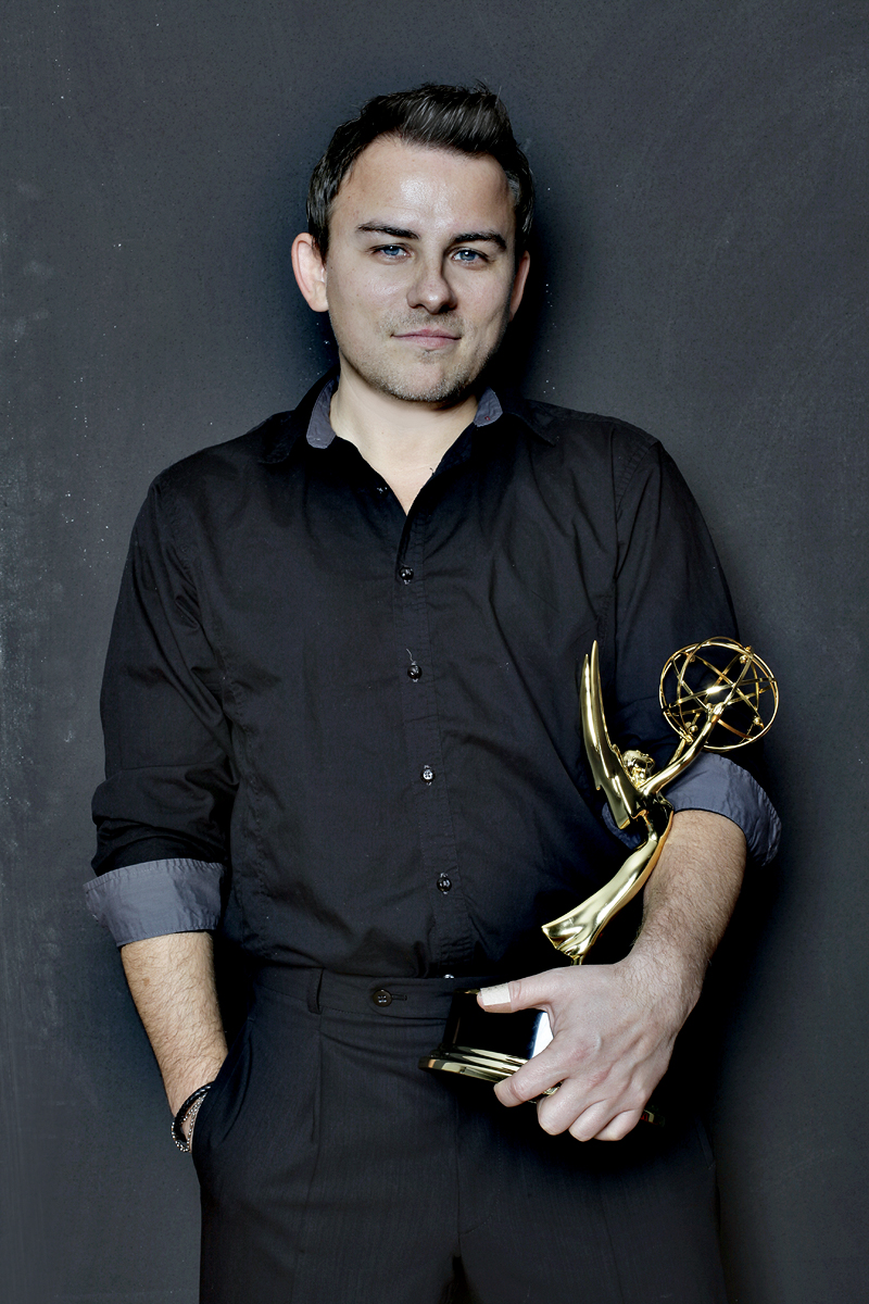 German American screenwriter Christoph Silber holding his International Emmy for TV movie 