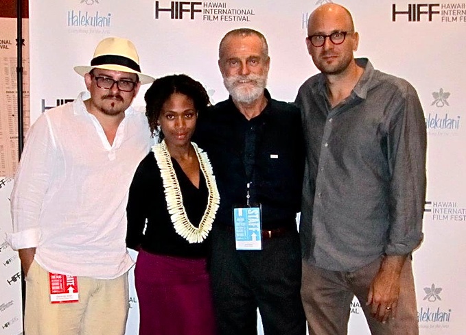 MY LAST DAY WITHOUT YOU at Hawaii International Film Festival 2011: AIFP honoree writer Christoph Silber, lead actress Nicole Beharie, Festival director Chuck Boller, director Stefan Schaefer.