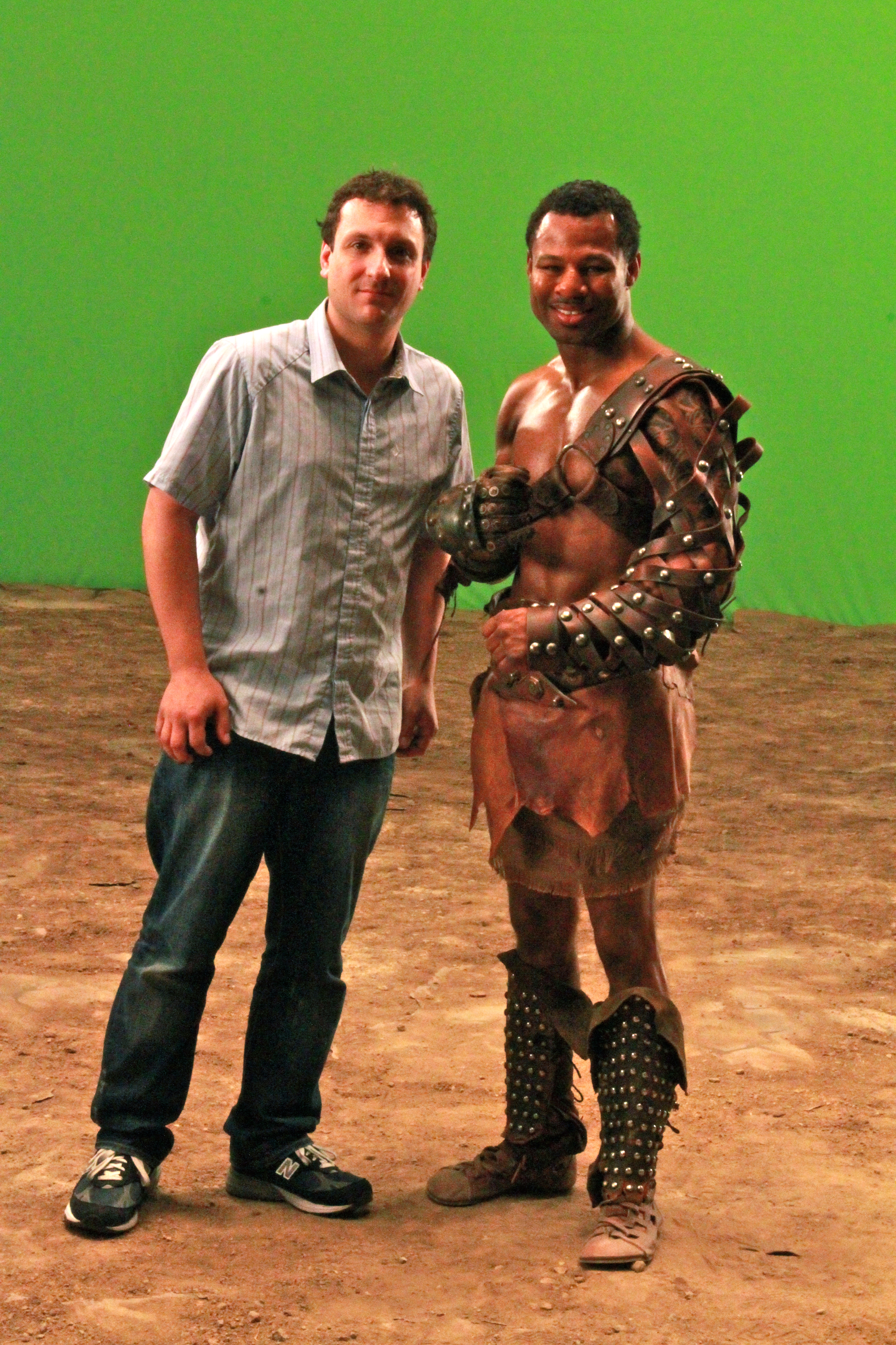 On set with Sugar Shane Mosley for HBO commercial.