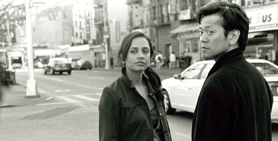 Film Still of Pia Shah and Louis Ozawa Changchienfrom in Pretty to Think So.