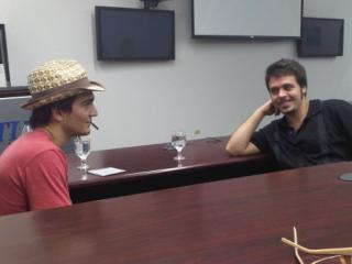 After the screening of Pedro de Bella Vista and His Dream at The Institute of Technology Las Americas. From left to right: Rodrigo Montealegre and Ricky Gluski