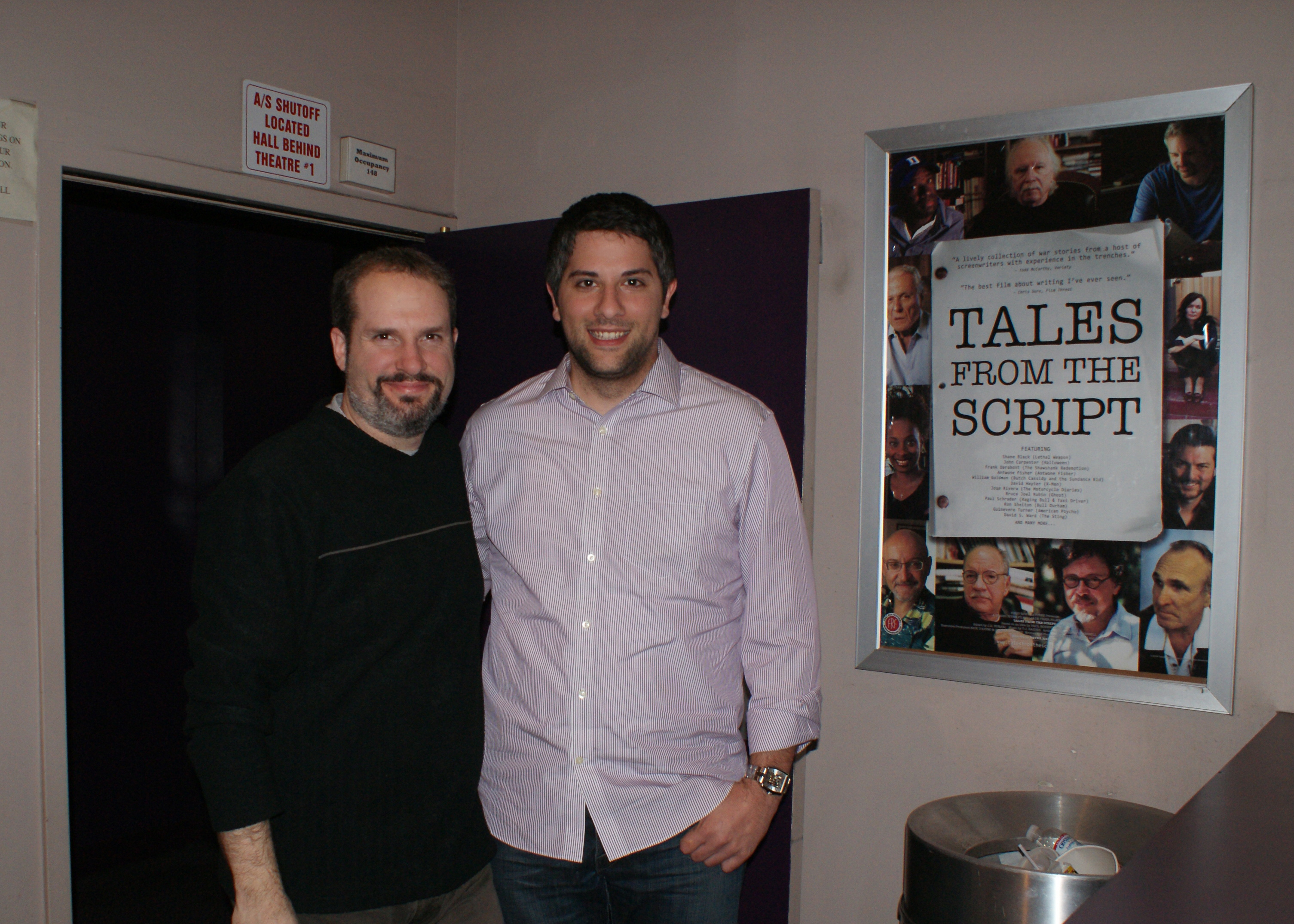 From left: director Peter Hanson, editor J.D. Funari Tales from the Script at the Music Hall 3 in Beverly Hills, CA