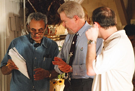 Ali Kiani, Shon Little and John Gilbert on the set of 