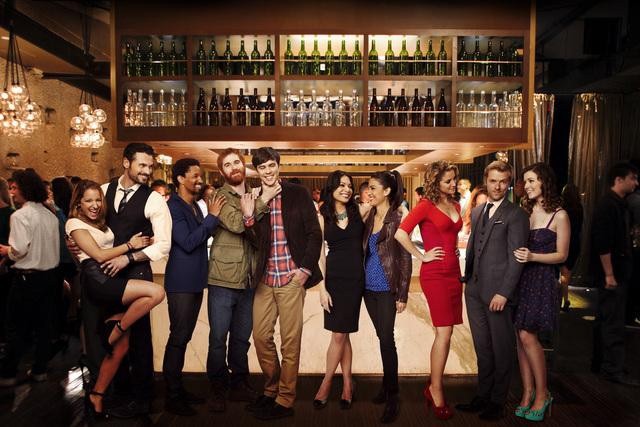 Still of Sarah Bolger, Vanessa Lengies, Adam Campbell, Kate Simses, Blake Lee, Craig Frank, Ginger Gonzaga, Andrew Santino, Alexis Carra and Adan Canto in Mixology (2013)