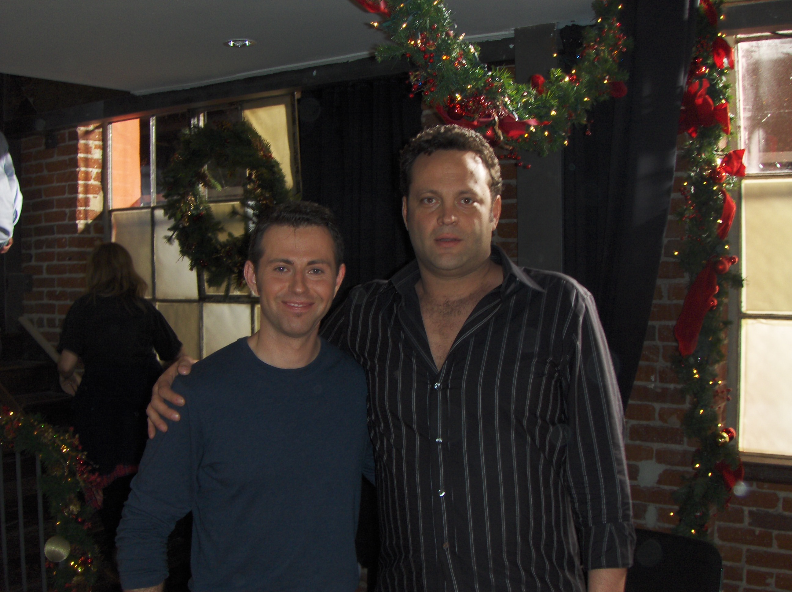 David Aranovich and Vince Vaughn on set of, Four Christmases.