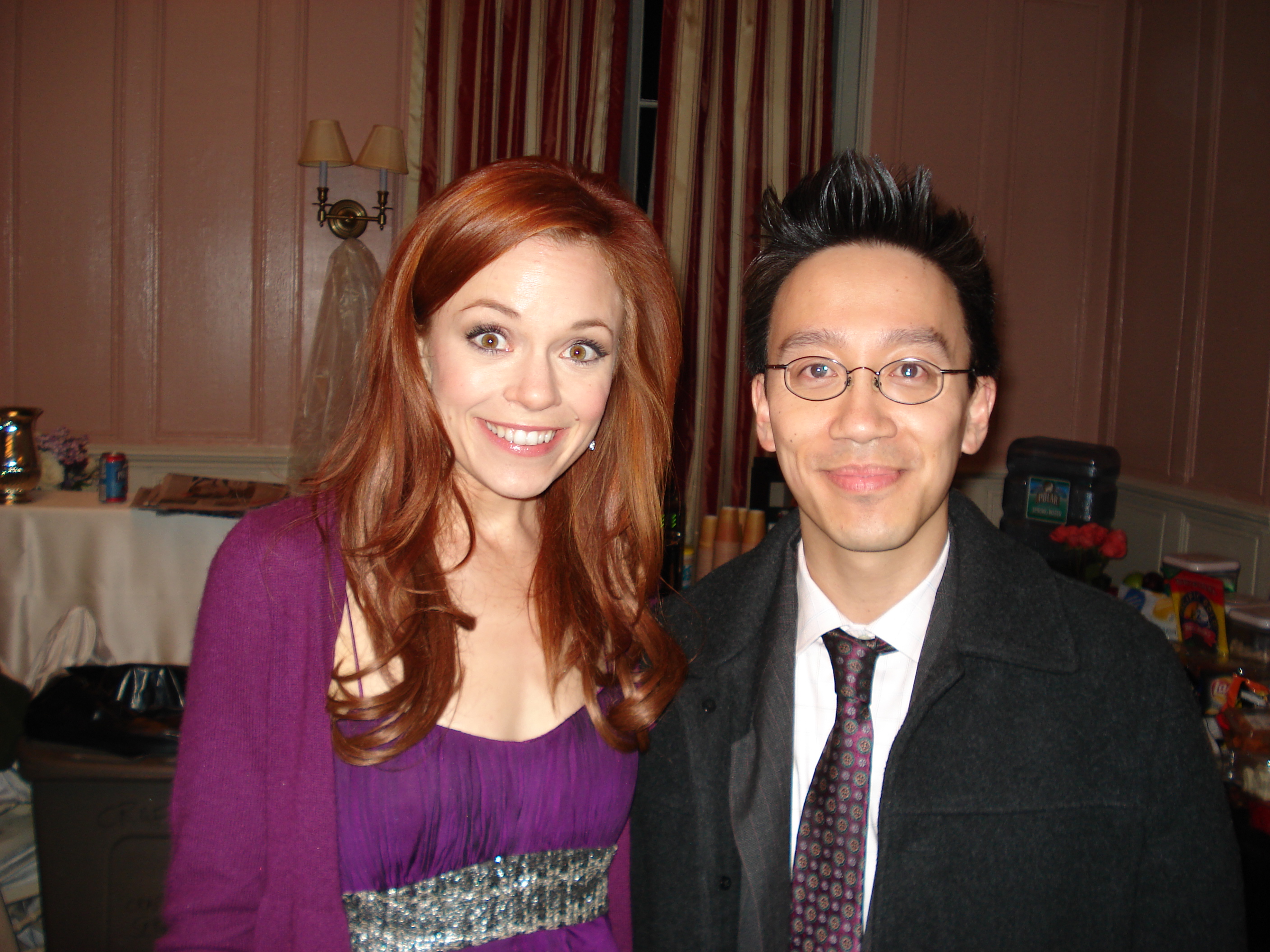 Rachel Boston and Albert M. Chan on the set of Ghosts of Girlfriends Past