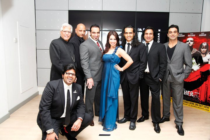 Mahima Chaudhry & Pasha Bocarie with cast at Pusher premier UK Oct 2010