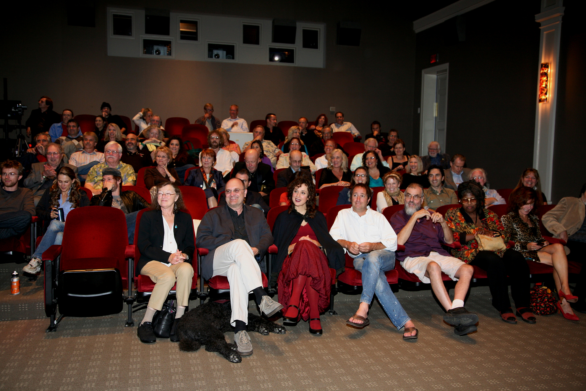 Audience during Q&A Cecile B. De Mille Screening including First row, John Matysiak (2nd AD), Clio Tegel (Production Manager), Melinda 9Comedian) Fortunato Corpio (Cinematographer), Austin Strauss (Poet), Wanda Coleman (Poet), Lisa Robins (Actor).