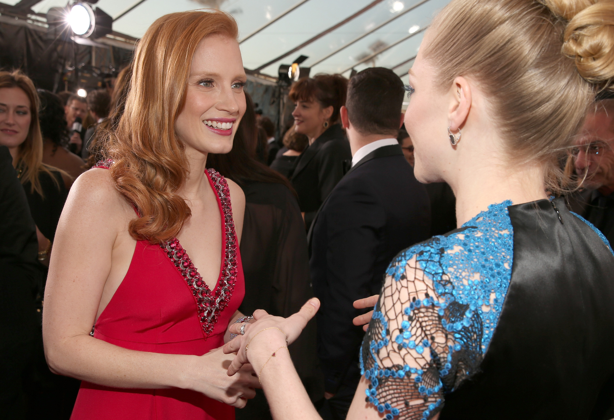 Amanda Seyfried and Jessica Chastain