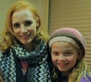 Jessica Chastain with Megan.