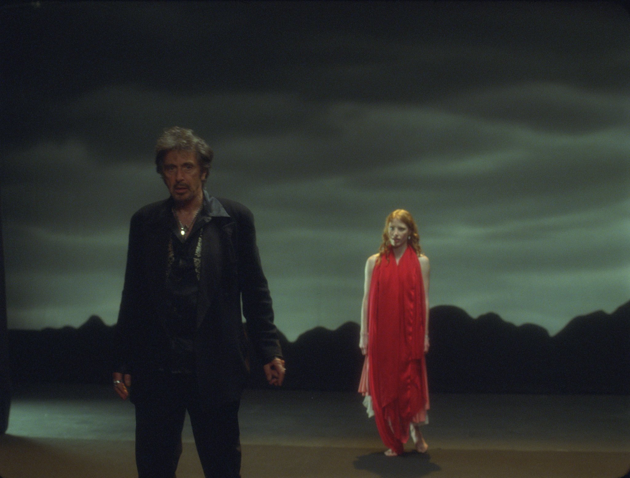Al Pacino as King Herod and Jessica Chastain as Salome in Wilde Salome.