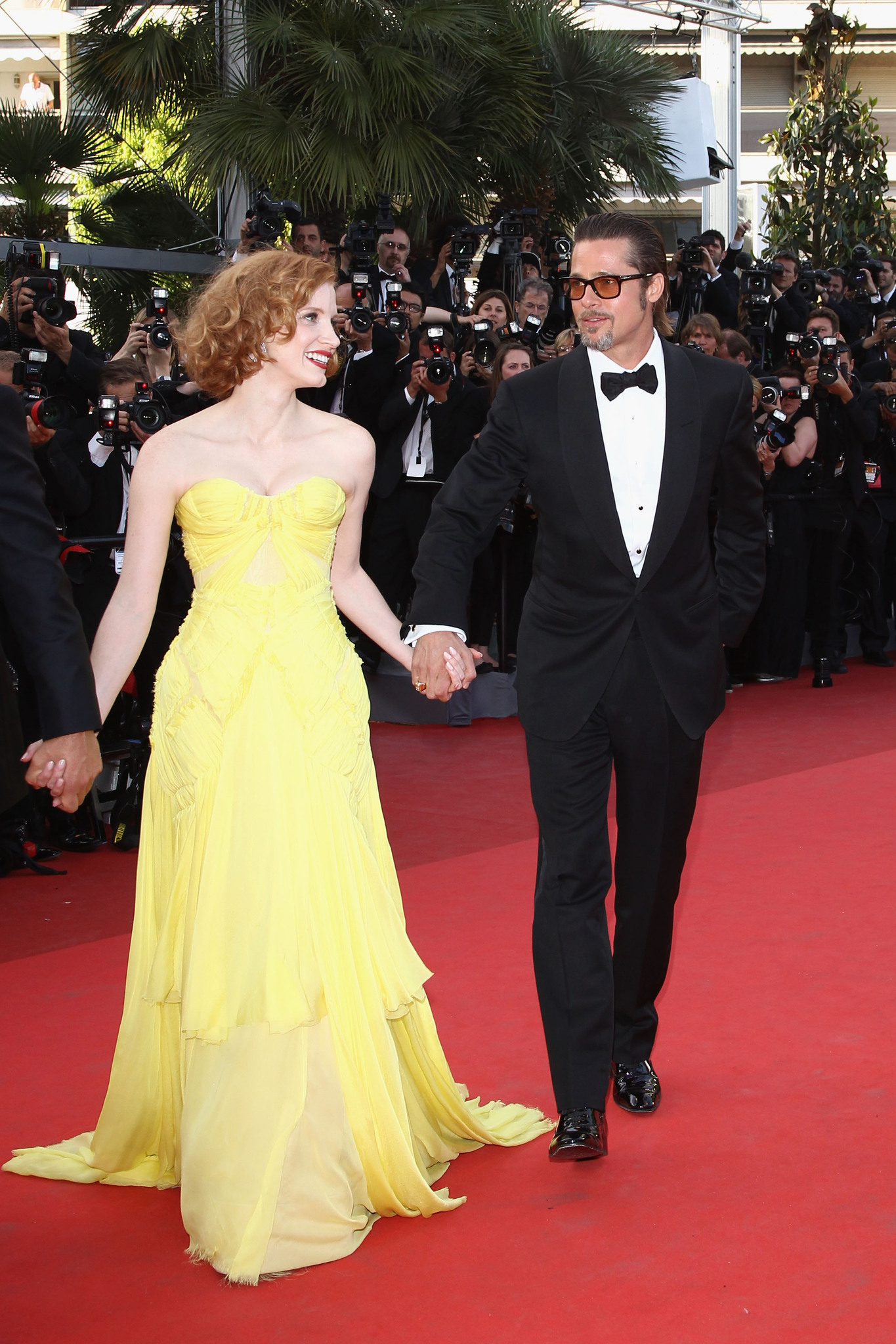 Brad Pitt and Jessica Chastain at event of The Tree of Life (2011)