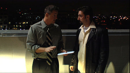 (Left-Right) Actors Gary Weeks and Paul J. Alessi. A Film still from 