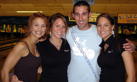 (Left to Right) Amie Barsky, Addison Hoover, Paul J. Alessi and Alex Hoover at the Strike with the Stars Celebrity Bowling Event.