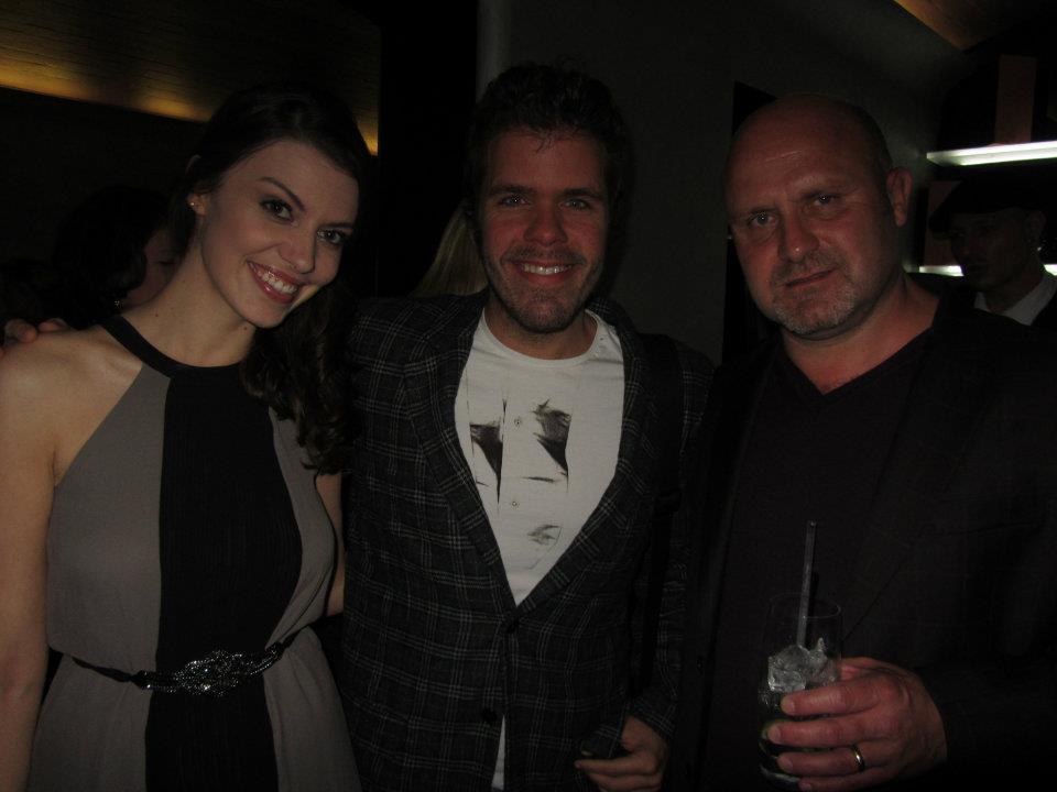 Luing Andrews, Perez Hilton and Lucy Drive at the Kensington club launch night London