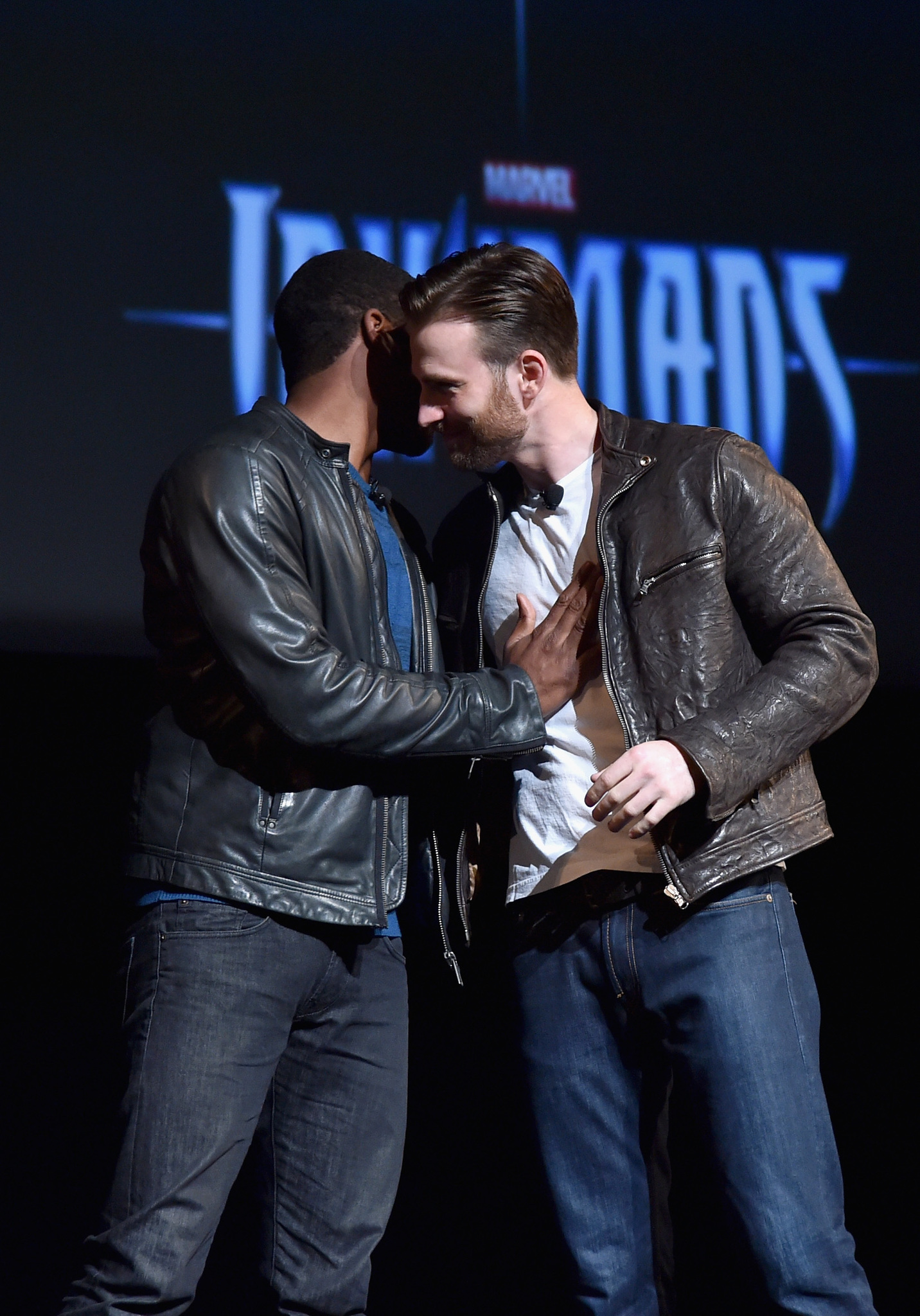 Chris Evans and Chadwick Boseman at event of Black Panther (2018)