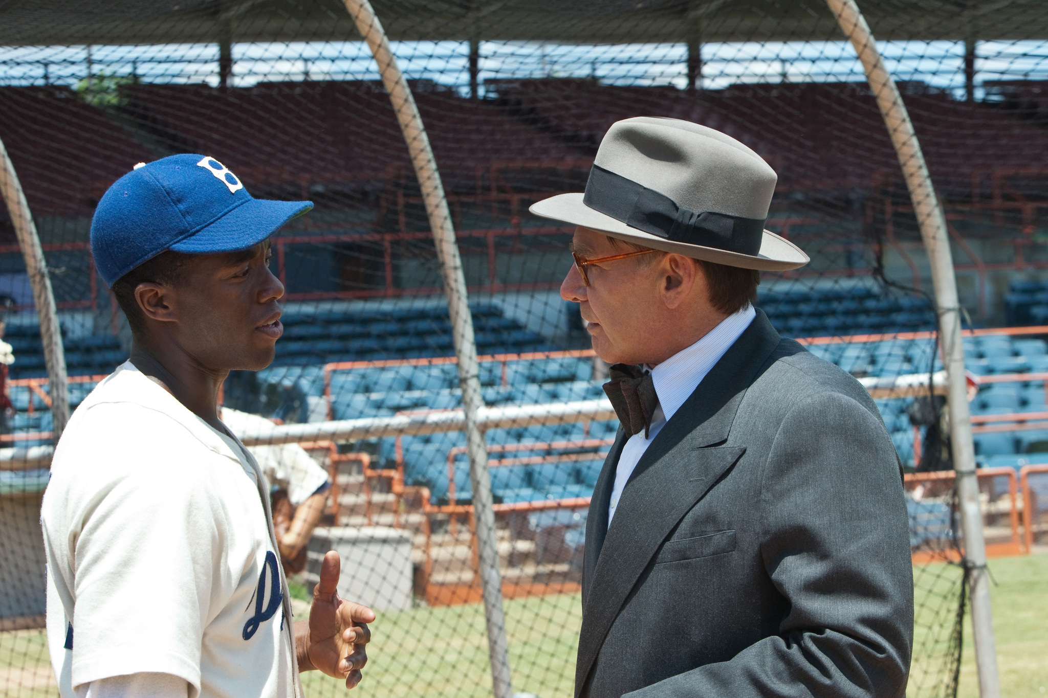 Still of Harrison Ford and Chadwick Boseman in 42 (2013)