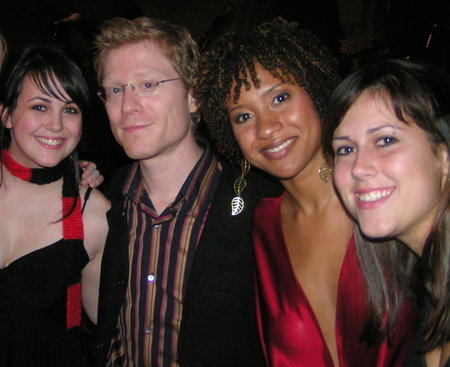 Emalee Burditt, Anthony Rapp (RENT), Traci Thoms (RENT) and Katie Burditt at the 2005 Red Party