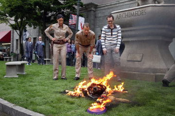 Still of Colin Ferguson, Neil Grayston and Erica Cerra in Eureka (2006)