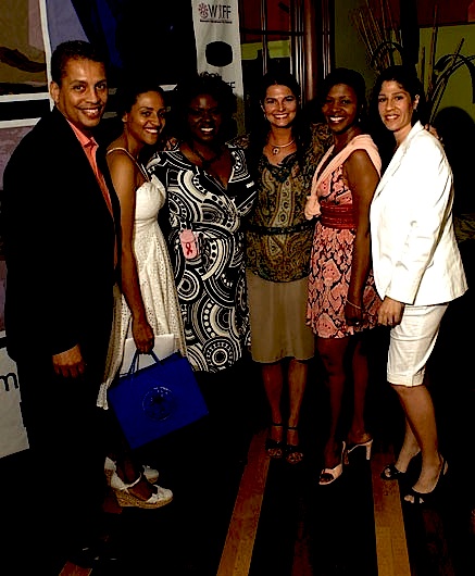 Senator Daryl Jones, Melissa Hunter, Buenita Lee, Isabelle Champeau, Myoushi Jones, Louise Boik. Luncheon at the Grand Bay hotel in Miami during the WIFF-Woman Film Festival in Miami. ( Women's International Film Festival ).