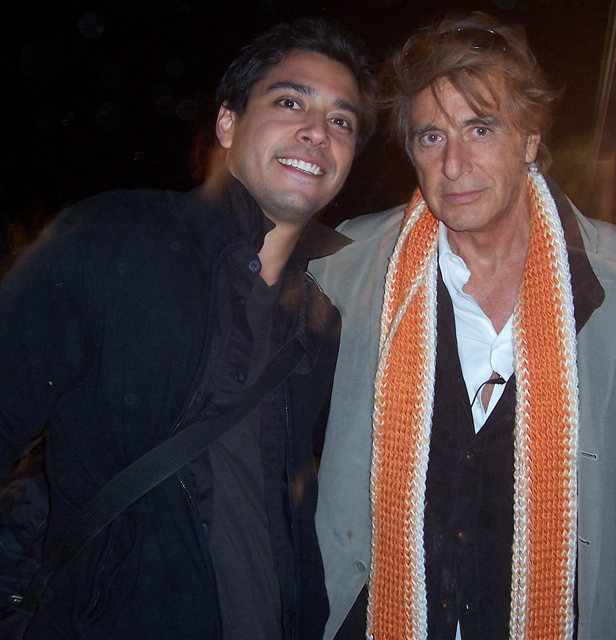 Actor Matt Ferrucci and Director Al Pacino on the set of Wilde Salome.