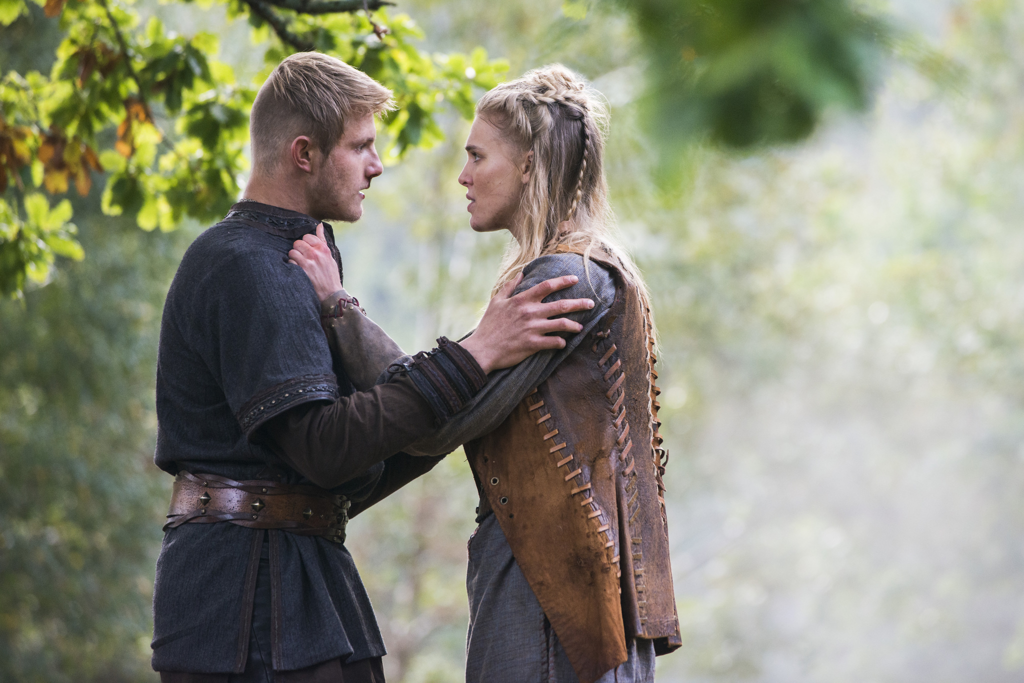 Still of Alexander Ludwig and Gaia Weiss in Vikings (2013)