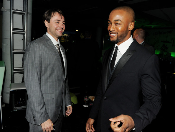 Collins Pennie and Vincent Kartheiser at In Time event.